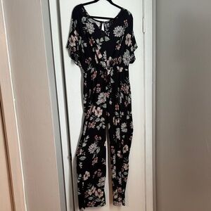 Floral Black Jumpsuit